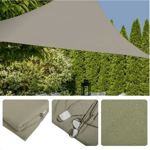 Schaduwdoek Driehoek - Olijfgroen - Waterafstotend Polyester 100% - Compleet met Touw - Verpakt in Afsluitbare Draagzak - 360x360x360cm - Inclusief EBOOK