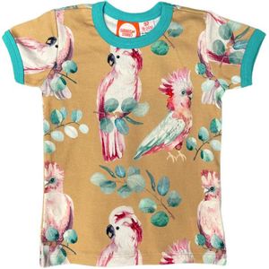 Curious - Kaketoe - t-shirt - unisex - kraamcadeau - babyshower - 100% biologisch katoen - maat 80