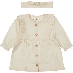 Dirkje meisjes jurk + haarband organic cotton Off white - NOOS GIRLS
