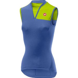 Castelli Fietsshirt Dames Blauw Groen - CA Protagonista 2 Sleeveless Blue Iris Chartreuse  - S