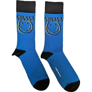 Nirvana - Inverse Happy Face Sokken - Blauw