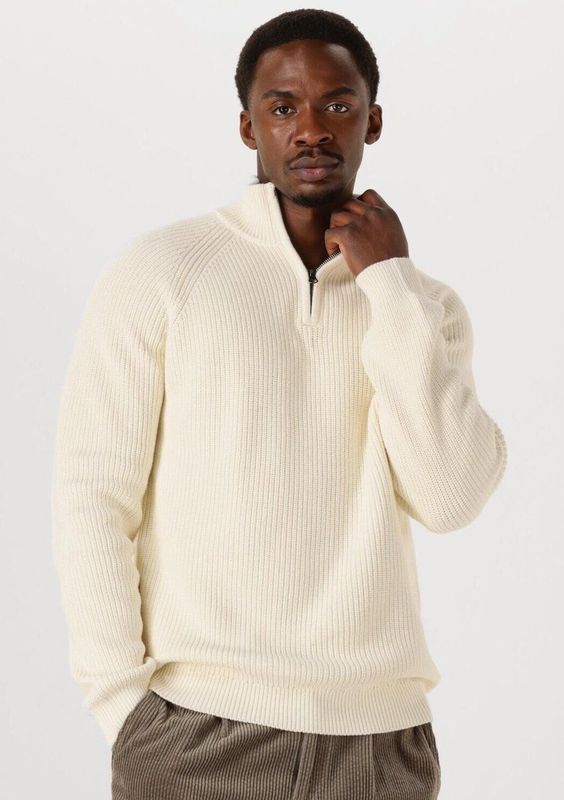 Anerkjendt - Aksune Patent Half Zip Knit - Vest - Creme