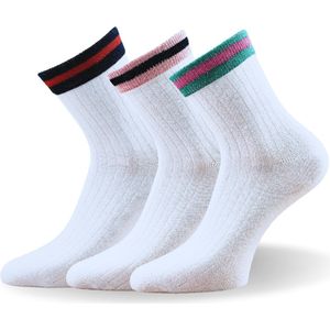 3 paar sportieve damessokken - Glitter - Strepen - Maat 36-42 (One size)