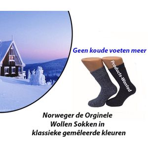 4-Paar Norweger de Orginele Wollen Sokken in Navy en Blauw met Antraciet 43-45