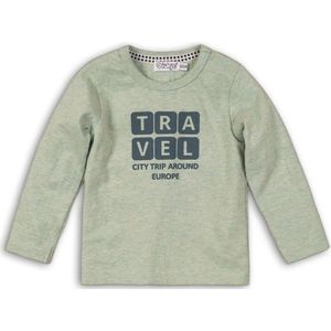Dirkje Jongens T-shirt - Faded mint melee - Maat 68