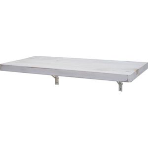 Wandtafel MCW-H48, wandklaptafel wandplank tafel, inklapbaar massief hout ~ 100x50cm shabby white
