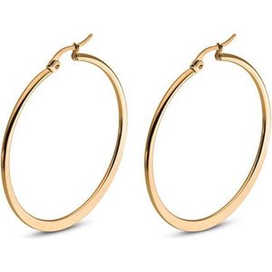 Cilla Jewels Hoop oorringen Dames Edelstaal Zwart-60mm