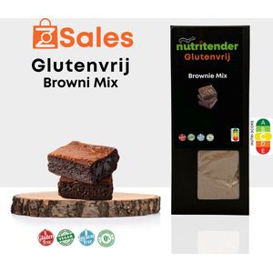 Nutritender Glutenvrije, Lactosevrije en Veganistische Brownie Mix - 400 Gram - Glutenvrije Producten - Perfecte Mix van Smaak en Gezondheid - Guilt-Free en Ideaal voor Glutengevoeligheid