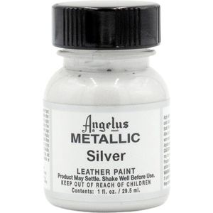 Angelus Leather Acrylic Paint - textielverf voor leren stoffen - acrylbasis - Metallic  Zilver - 29,5ml