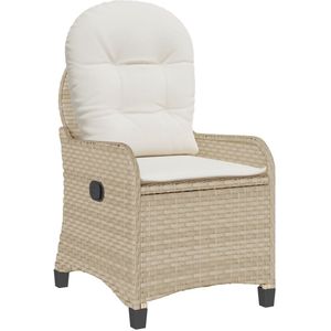 vidaXL - Relaxstoel - met - Kussen - Beige - Poly - Rattan