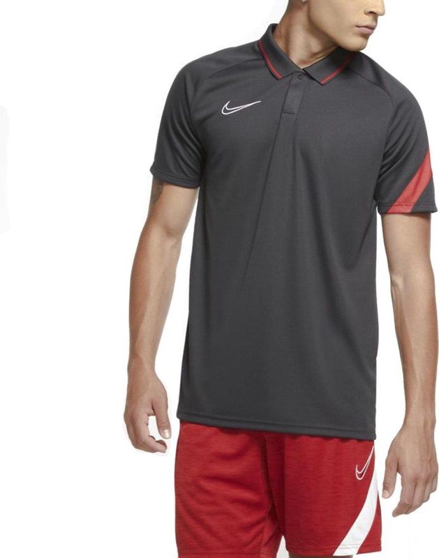 Nike - Academy 20 Pro Dri-Fit - Poloshirt - Antraciet/Rood