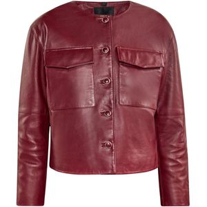 Dreimaster - Jas - Wijnrood - Lamsleer - Dames