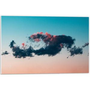 Forex - Wolken bij Roze/Blauwe Lucht - 60x40cm Foto op Forex