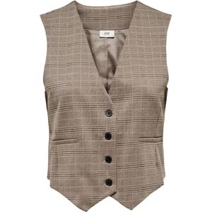 Jacqueline de Yong Vest Jdygeggo Mia Waistcoat Jrs Atk 15328945 Walnut/rose Check Dames Maat - L