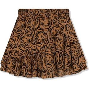 Alix The Label Tiger Head casual rok dames bruin dessin