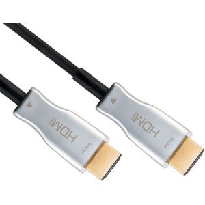Actieve HDMI 2.1 Kabel - 8K 60Hz - Verguld - 40 meter - Zwart/Zilver