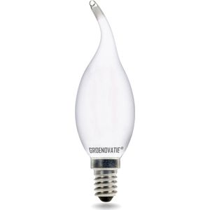 Groenovatie LED Filament Kaarslamp Tip - 2W - E14 Fitting - Warm Wit - 118x35 mm - Dimbaar - Mat