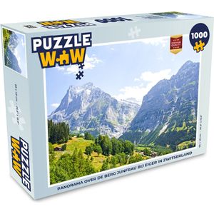 Puzzel Panorama over de berg Junfrau bij Eiger in Zwitserland - Legpuzzel - Puzzel 1000 stukjes volwassenen