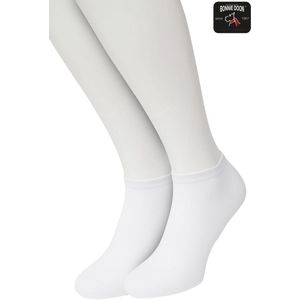 Bonnie Doon Sneakersokken Heren Wit maat 47/52 - 2 paar - Basis Korte Sokken - Gladde Naden - Enkel Sokken - Uitstekend Draagcomfort - Enkelsokken - Sneaker Sokken - 2-pack - Multipack - Effen - White - OL8120012.103