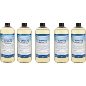 Shampoo Sensitive Care - 1 liter (transparant) - 5 Stuks - Voordeelverpakking - Haarverzorging