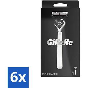 Gillette - ProGlide - Scheerset - Zwart en Wit - Houder & 1 Navulscheermesje - Voordeelverpakking - 6 stuks