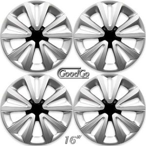 Wieldoppen set HOSHI-SB 16 inch in zilver/zwart. Set a 4 stuks (CONTROLEER UW BANDENMAAT en lees a.u.b. de onderstaande, uitgebreide tekst!)