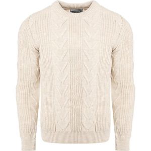 Carisma Heren Trui Ronde Hals Gebreid Beige 7855 - XXL