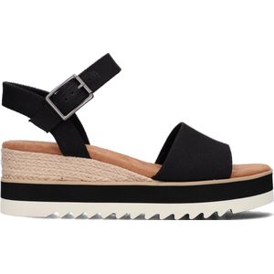 Toms Diana Sandalen - Met Sleehak - Dames - Zwart - Maat 42,5