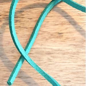 vierkante gekleurde leren veters van 1.20 meter lang - Groen - lederen veters 120cm