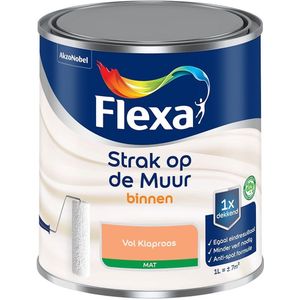 Flexa - Strak op de Muur Binnen Muurverf Mat - Vol Klaproos - Mengverf - 1 Liter