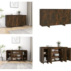 vidaXL Dressoir 135x41x75 cm spaanplaat gerookt eikenkleurig - Dressoir - Dressoirs - Buffetkast - Opbergkast