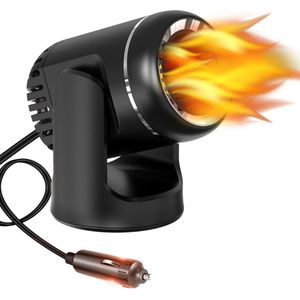 White-label - Auto Verwarming Ventilator - Heater - Zwart - 12 Volt - 360 Graden Rotatie