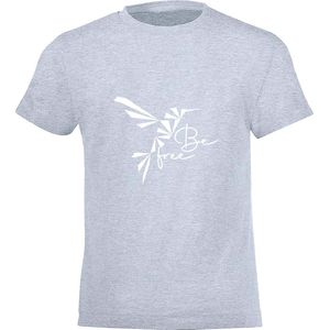 Be Friends T-Shirt - Be free Vogel - Kinderen - Licht blauw - Maat 2 jaar