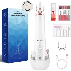 MetuX® Elektrische nagelvijl - Nagelfrees - Manicure set - Pedicure set – Draadloos – 12 Bitjes – Met oplaadstation – Eeltverwijderaar - Nagelvijl baby - Manicureset Baby - Nagelvijl electrisch - Pedicureset electrisch - Pedicuresets - Manicure sets