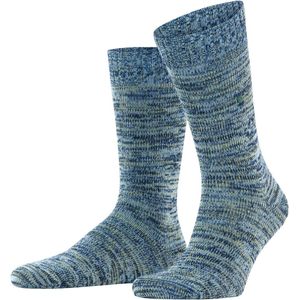 Burlington Knitting Hill gedessineerd wol katoen sokken heren blauw - maat 40-46