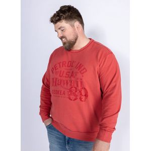 Petrol Industries - Heren Plus Size Artwork Sweater Journey - Rood - Maat 4XL
