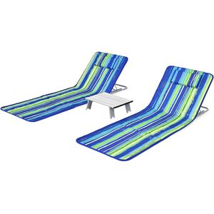 Strandmat met rugleuning groen strand bed ligbed - meubels outlet | |  beslist.nl