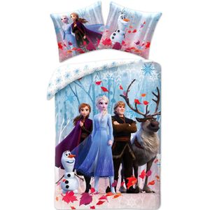 Disney Frozen Dekbedovertrek Snow - 140 x 200 cm + 50 x 70 cm - Katoen