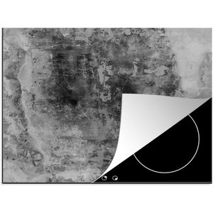 Inductie beschermer - Beton print - Steen - Zwart - Industrieel - Betonlook - Inductie afdekplaat - Afdekplaat voor fornuis - 58x51 cm - Inductie kookplaat - Kookplaat