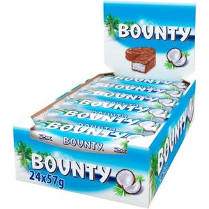 Bounty - Snoep - Chocoladereep - 24 Stuks - voordeelverpakking