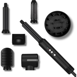 Bellezabo Fohnborstel - Airstyler Pro - Multistyler - Krulborstel - Krultang - Diffuser - 7-in-1 - Zwart