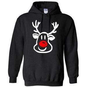 Hippe kersttrui met kap| Rudolph hoodie sweater | maat small