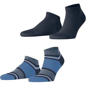 Esprit - Bold Stripes - Sneakersokken - Blauw - 2-Pack - Katoen - Heren