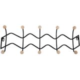 Present Time - Double Zig Zag - Kapstok - Zwart - IJzer - 61x6.5x20cm