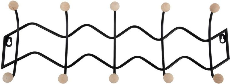 Present Time - Double Zig Zag - Kapstok - Zwart - IJzer - 61x6.5x20cm