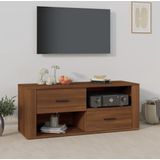 The Living Store Klassieke Tv-kast - 100x35x40 cm - Bruineiken