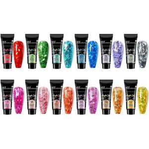 NAXSIR Gel voor Nail Art - 12 Kleuren Starter Set - Nail Extension Building Gel voor Thuisgebruik