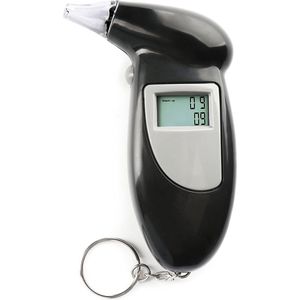 Sleutelhanger - Alcohol Tester - Blaastest - Alcohol Promillage - Zwart