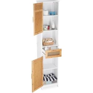 Badkamerkasten Hoog - Kolomkast Badkamer - Kolomkast Staand - Smalle Kast Met Deuren