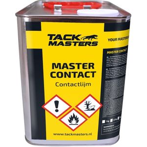 Tackmasters - Master Contact - 5 Liter Blik - Lijm - Contactlijm - Plaatmateriaal verlijmen - Houtlijm - Metaallijm - Beton verlijmen - HPL Lijm - MDF Lijm - PVC Lijm - 3,5 m2 per Liter - 17,5 m2 met 5 Liter - Dubbelzijdig gelijmd